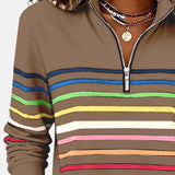 Bécs | Szivárványcsíkos cipzáras pulóver