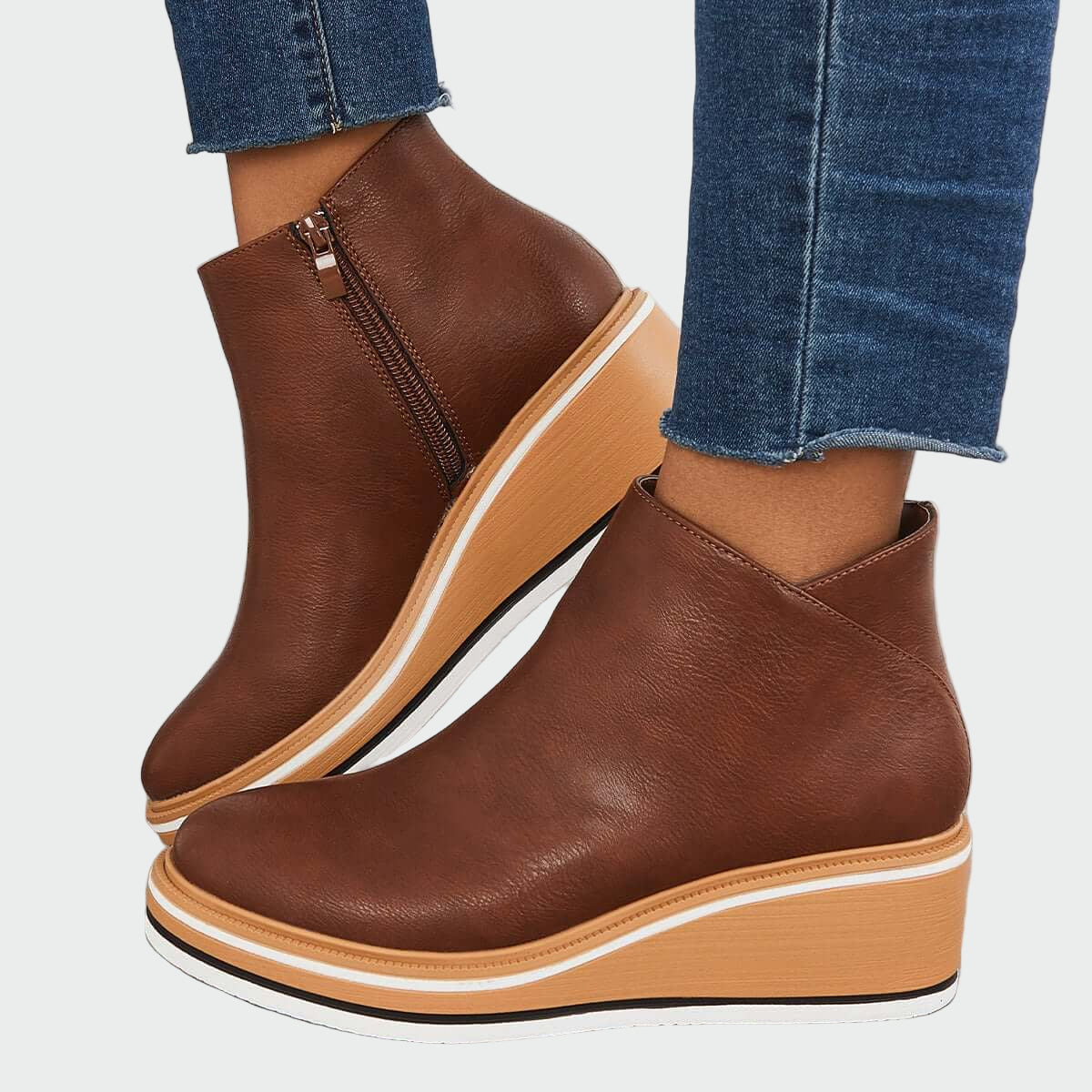 Panna | Fekete platforms bőrcipő nőknek