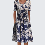 Luna | Kényelmes virágmintás ruha zsebekkel