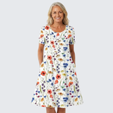 Luna | Kényelmes virágmintás ruha zsebekkel