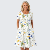 Luna | Kényelmes virágmintás ruha zsebekkel