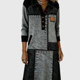 Vellora | Színes panels gombos ruha