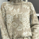 Elisa | Magas Nyakú Pullover Természetes Mintával