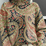 Elisa | Magas Nyakú Pullover Természetes Mintával