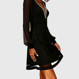 Lilla | Elegáns V-nyakú, karcsúsító ruha