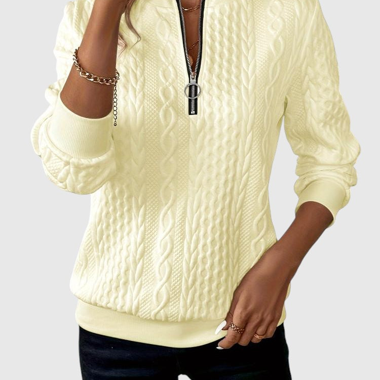 Amalie | Kötött elegáns cipzárral pulóver