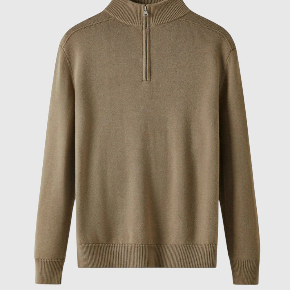 Jenő | Merino gyapjú cipzáras pulóver