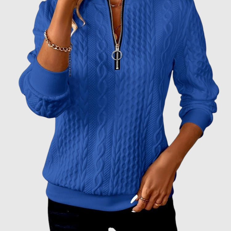 Amalie | Kötött elegáns cipzárral pulóver