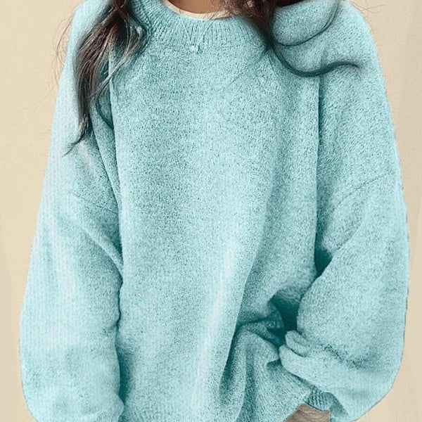 Kiara | Női lezser pulóver ejtett vaillrésszel