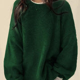 Kiara | Női lezser pulóver ejtett vaillrésszel