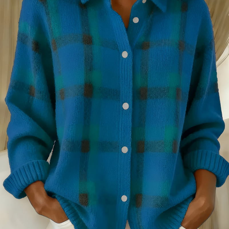 Anna | Puha kockás kötött kardigán