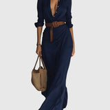 Clara | Elegáns hosszú ruha övvel