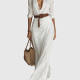 Clara | Elegáns hosszú ruha övvel