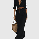 Clara | Elegáns hosszú ruha övvel