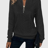 Amalie | Kötött elegáns cipzárral pulóver