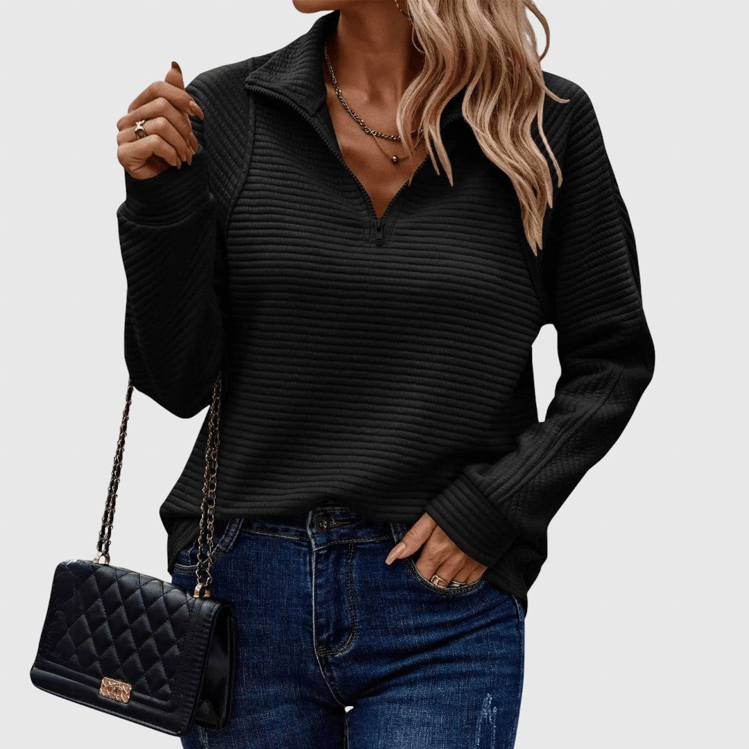 Lenka | Elegáns cipzárral pulóver