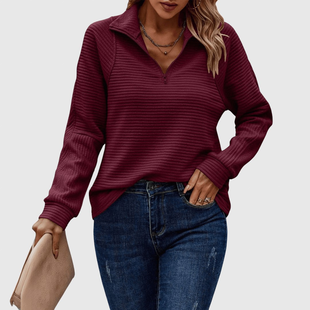 Lenka | Elegáns cipzárral pulóver