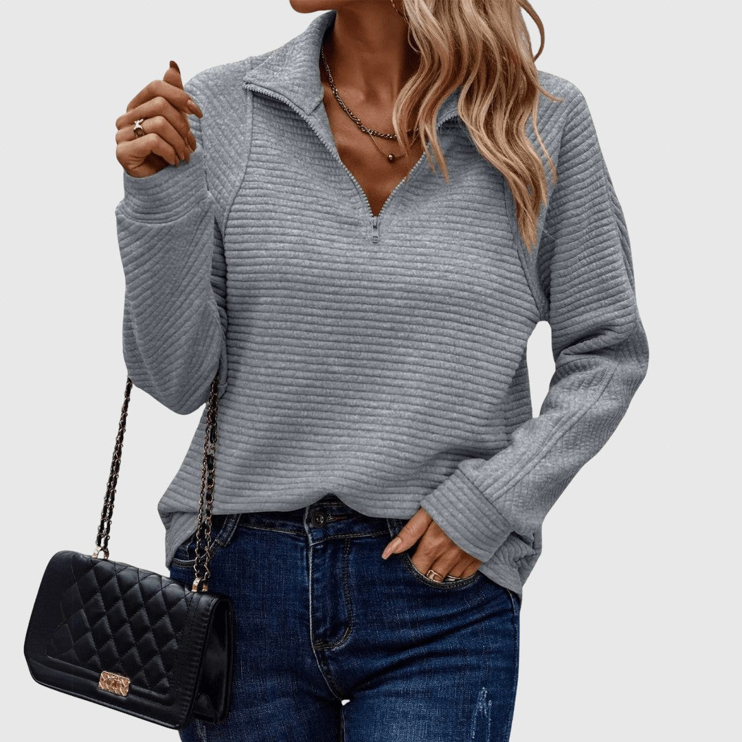 Lenka | Elegáns cipzárral pulóver