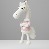 Merész ló - Fehér és rózsaszín kulcstartó