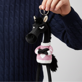 Merész ló - Fekete és rózsaszín kulcstartó