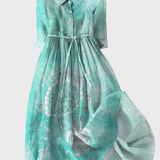 Kinga | Türkiz hosszú művészi ruha