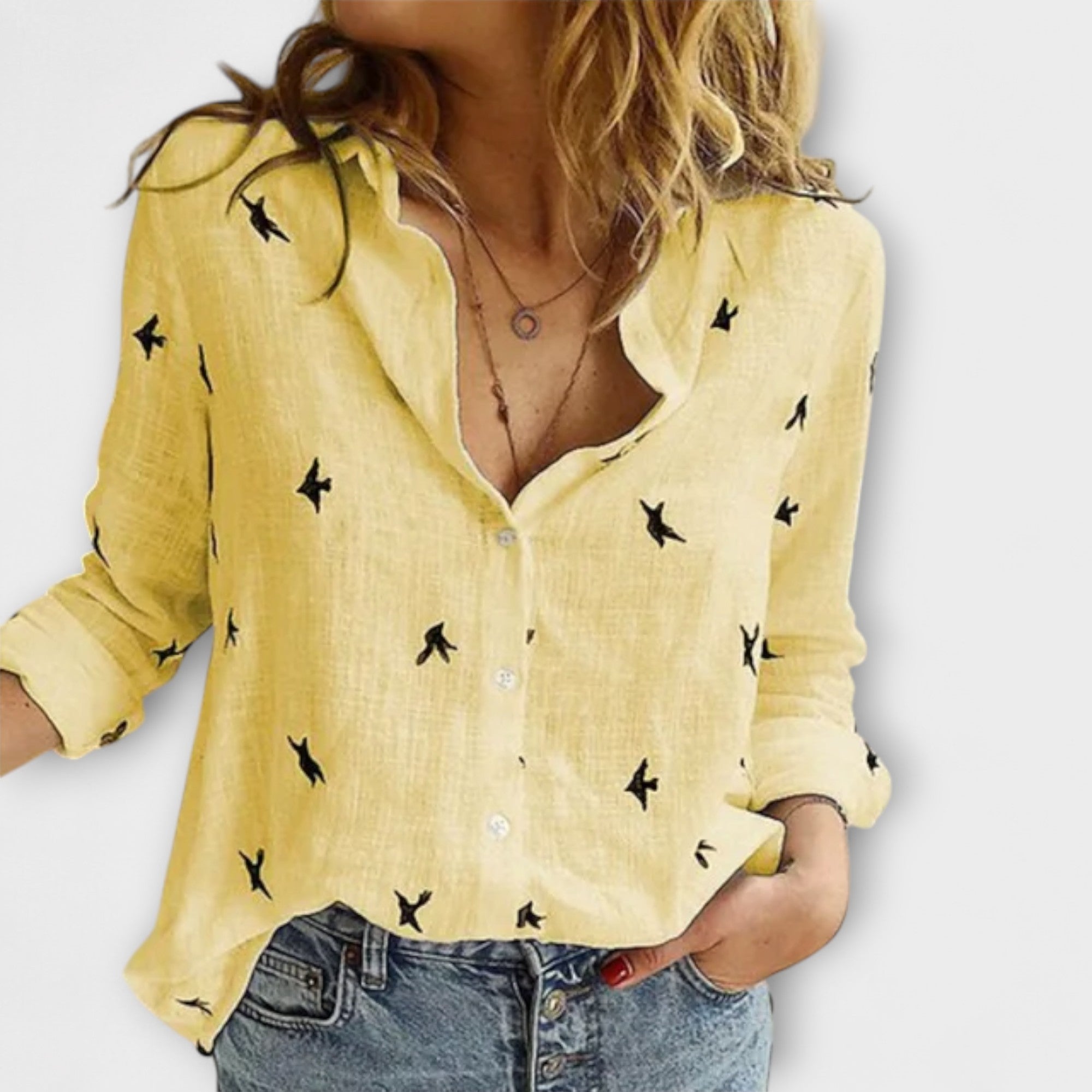 Nadia | Elegáns pamut-vászon blúz