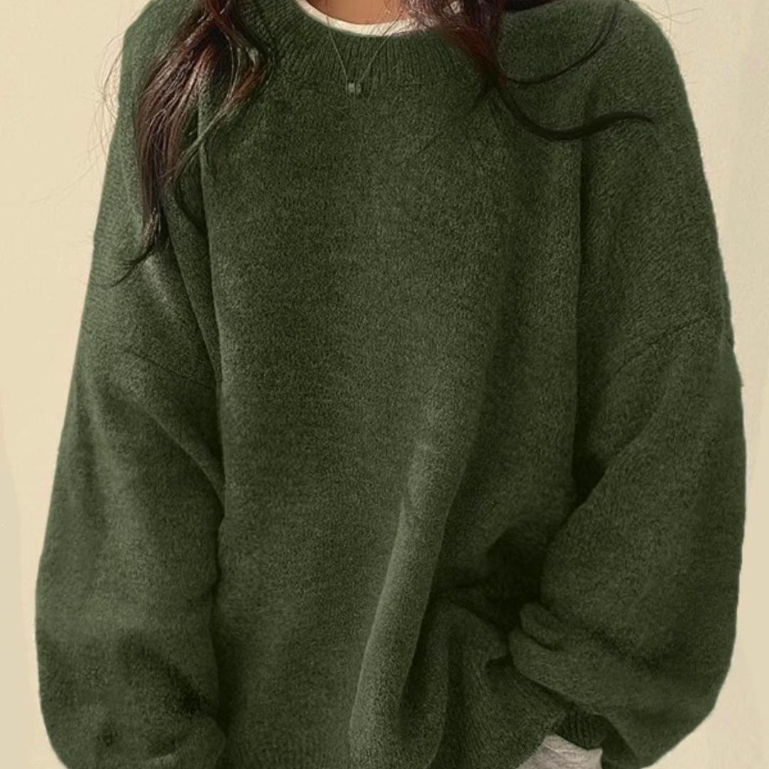 Kiara | Női lezser pulóver ejtett vaillrésszel