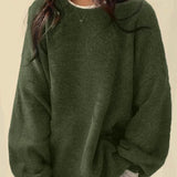 Kiara | Női lezser pulóver ejtett vaillrésszel