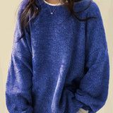 Kiara | Női lezser pulóver ejtett vaillrésszel