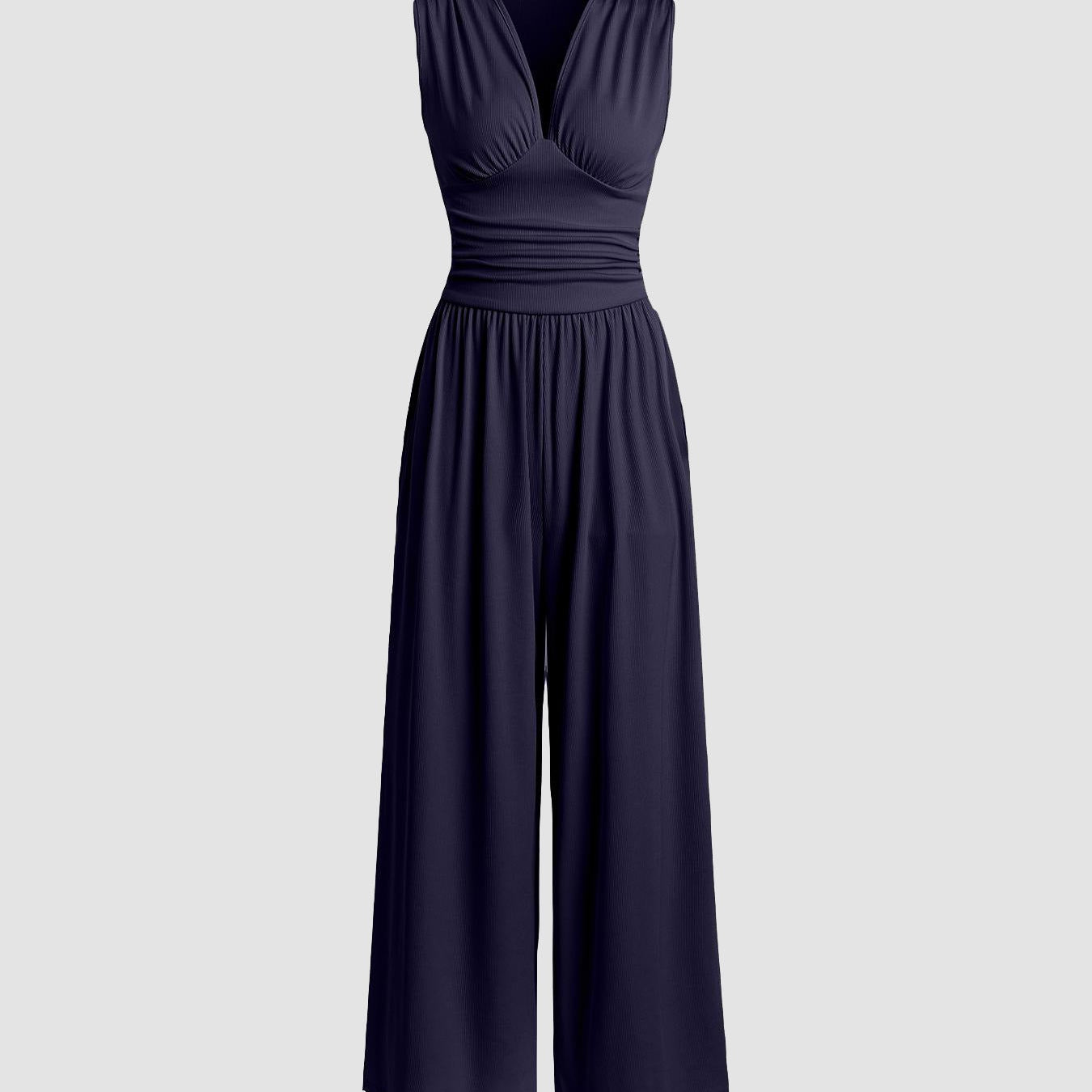 Jótékonyság | Elegáns ujjatlan, bő szárú overál