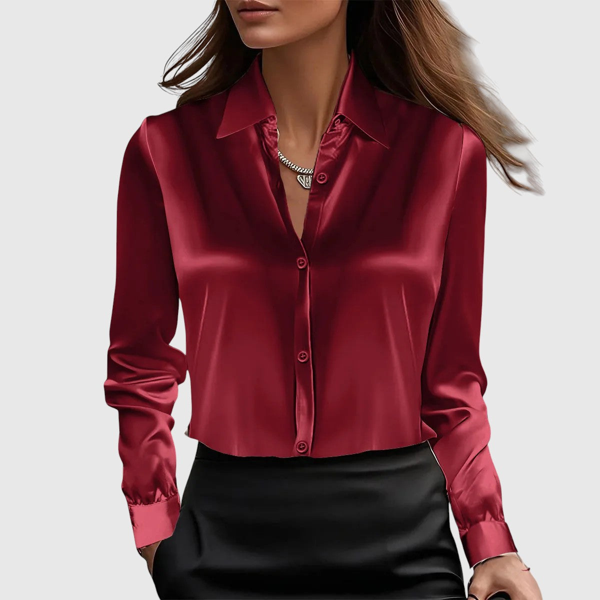 Lucia | Elegáns selyem ing nőies megjelenés 