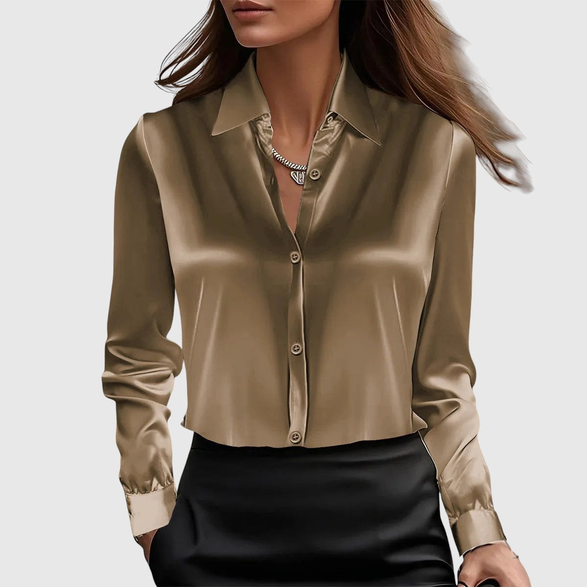 Lucia | Elegáns selyem ing nőies megjelenés 