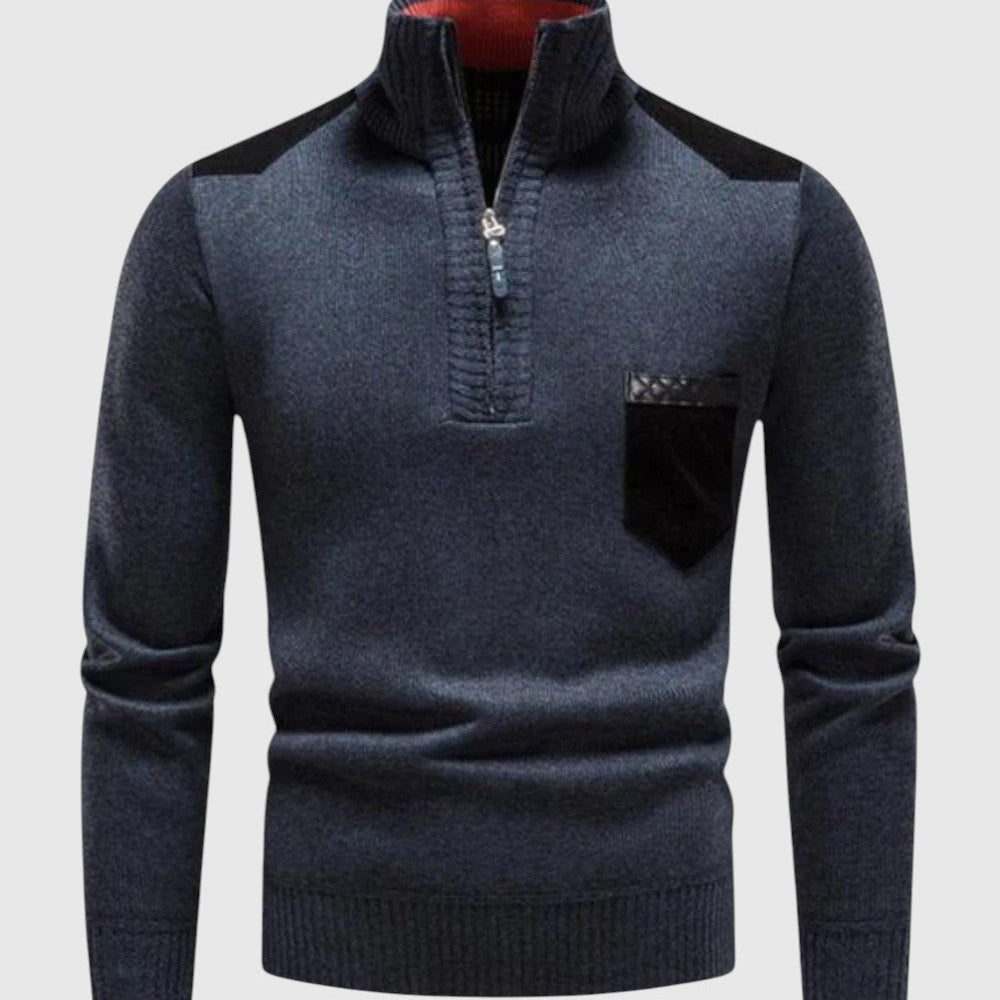 Zsolt | Gyapjú cipzáros ferfi pulóver