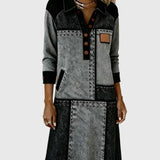 Vellora | Színes panels gombos ruha