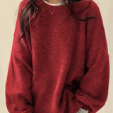 Kiara | Női lezser pulóver ejtett vaillrésszel