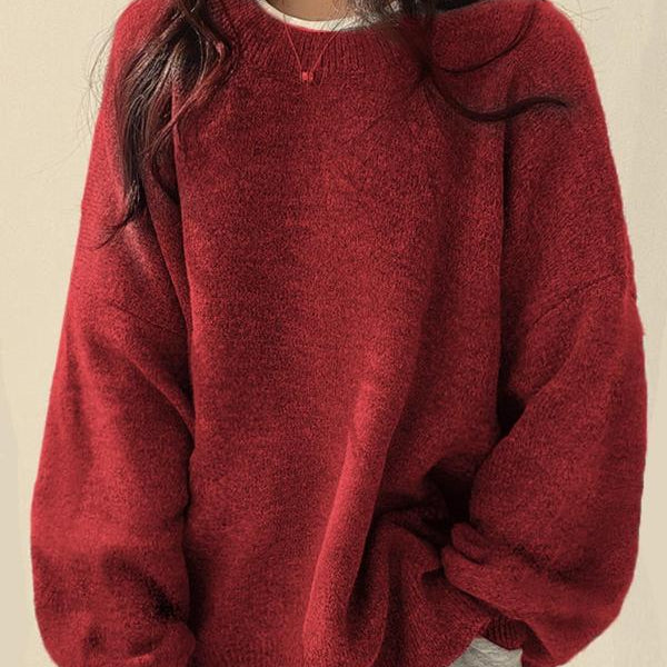 Kiara | Női lezser pulóver ejtett vaillrésszel