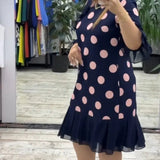 Palerine | Pliszírozott pöttyös ruha